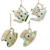 Kurt Adler Irish Teapot & cup & saucer set of Ornaments 1 set