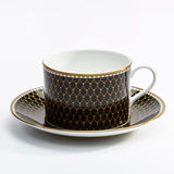 Halcyon Days Antler Trellis Black Teacup & Saucer