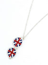 Union Jack Flag Red White & Blue Glasses shape Pendant with Necklace