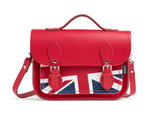 Union Jack Midi Satchel Handmade Leather - Pillar Box Red