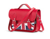 Union Jack Midi Satchel Handmade Leather - Pillar Box Red