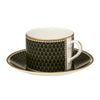 Halcyon Days Antler Trellis Dark Green Teacup and Saucer