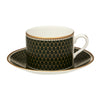 Halcyon Days Antler Trellis Dark Green Teacup and Saucer