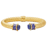 Halcyon Days Minoan Deep Cobalt Hinged Torque Bangle.