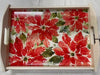 Cala Home Christmas Poinsettia Wood Serving Tray