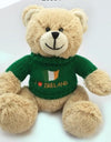 Teddy Bear with Irish flag on the front of his green Knitted Jumper 16cm