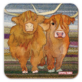 Emma Ball Highland Coos Single Coaster