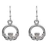 Shanore Celtic Jewelry Sterling Silver Claddagh Drop Earrings.
