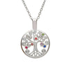 Woods Celtic Jewelry Silver Plated Tree of Life with CZ Multicolored Stones