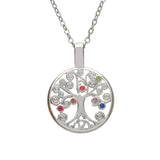 Woods Celtic Jewelry Silver Plated Tree of Life with CZ Multicolored Stones