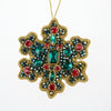 Decoration - Emerald Snowflake Red Crystals Decoration