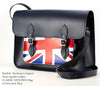 Union Jack Midi Satchel Handmade Leather - Navy Blue