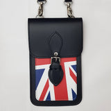 Handmade Leather Navy Union Jack Mobile Phone Pouch