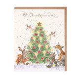 'Oh Christmas Tree' woodland animal card