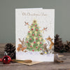 'Oh Christmas Tree' woodland animal card