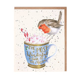 'Winter Warmer' Robin Christmas Card