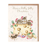 'Holly Jolly Christmas' mouse Card Pack OF 8