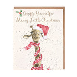 'Merry Little Christmas' giraffe Card Pack OF 8