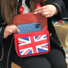 Union Jack Midi Satchel Handmade Leather - Pillar Box Red