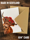 Art by Lana - Made in Scotland Highland Cow Card