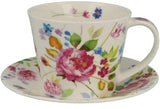 Dunoon Islay shape Garden Rose Teacup and Saucer