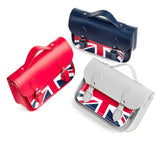 Union Jack Midi Satchel Handmade Leather - Pillar Box Red