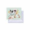 Sleeping on the Job Border Collie & Rabbit gift Enclosure Card