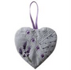 White Cotton Embroidered filled Lavender Heart 11.5CM