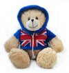 Teddy Bear with Union Jack Blue Hoodie medium 16cm