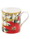 Parterre Gold Mug with Poinsettia