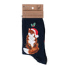 'Festive Fox' Fox Socks Ladies size US 6-10