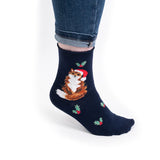 'Festive Fox' Fox Socks Ladies size US 6-10