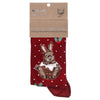 Wrendale Socks Little Pudding Red Rabbit Bamboo Christmas