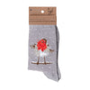 Wrendale Socks Jolly Robbin Bamboo Christmas